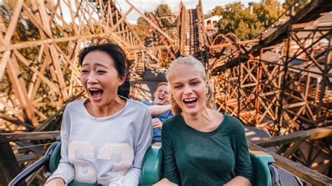 woman dating roller coaster